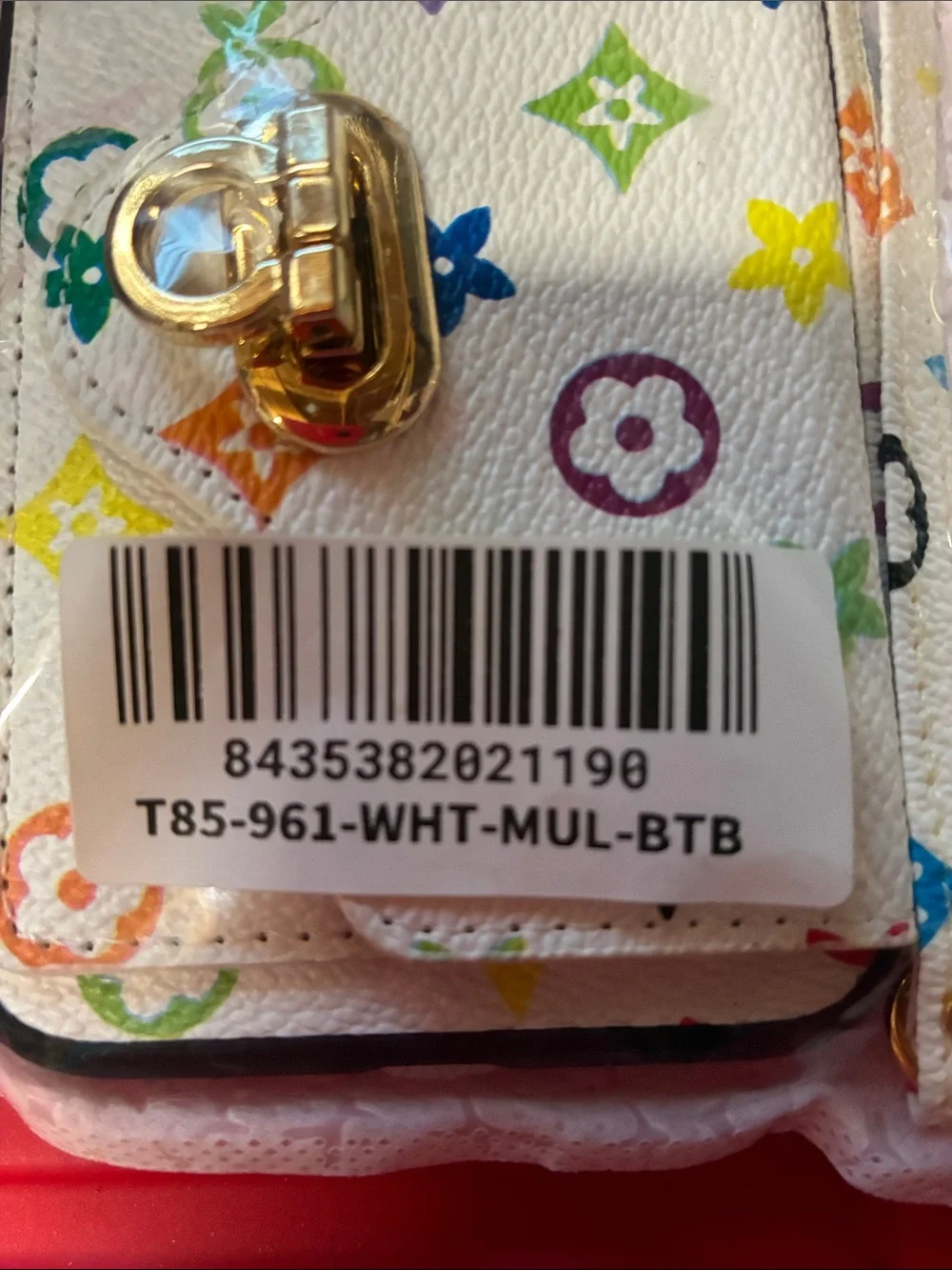 White Multicolor Designer-Style Wristlet Phone Case for iPhone XR